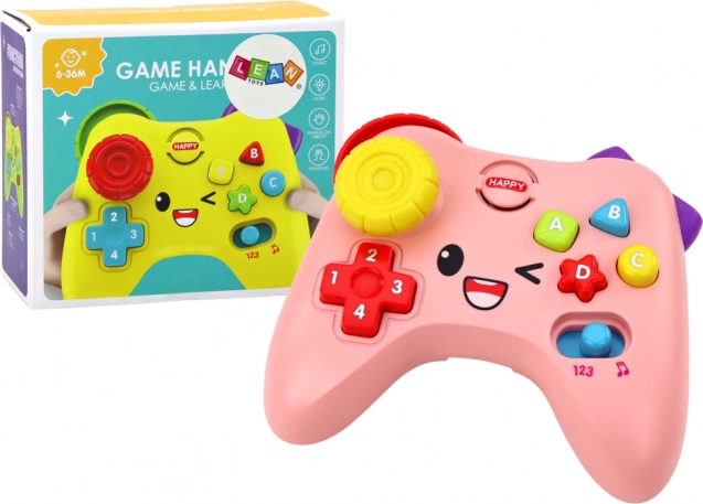 Mando infantil interactivo rosa: música, luces y aprendizaje