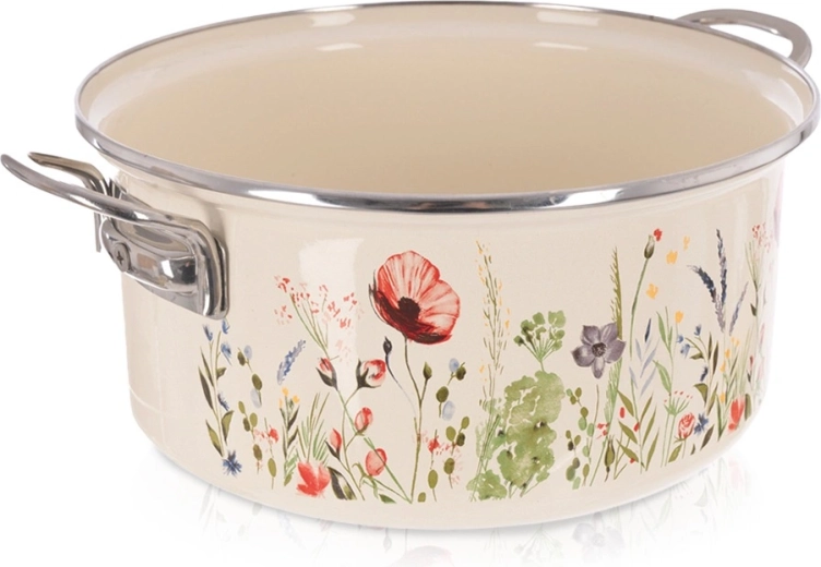 Olla esmaltada color crema Maki 26 cm, 5 l