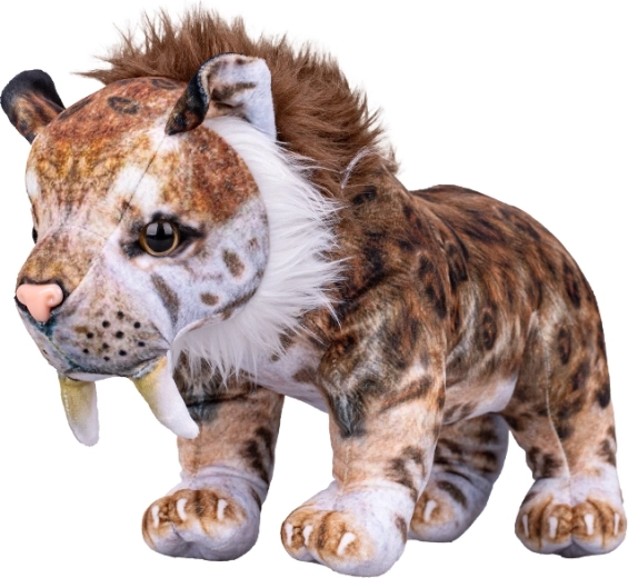 Tigre dientes de sable de peluche 40 cm – juguete realista de pie