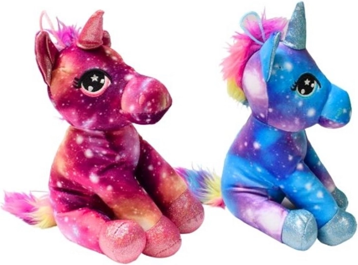 Unicornio de peluche sentado