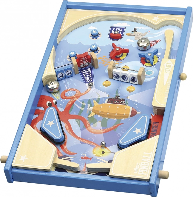 Pinball de madera VILAC – gran pinball de mesa submarino
