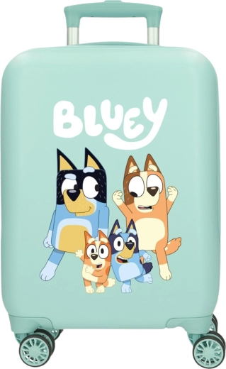 Maleta infantil rígida Bluey Family turquesa de 50 cm, 33 l