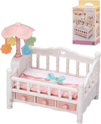 Cuna Sylvanian Families con carrusel para trillizos