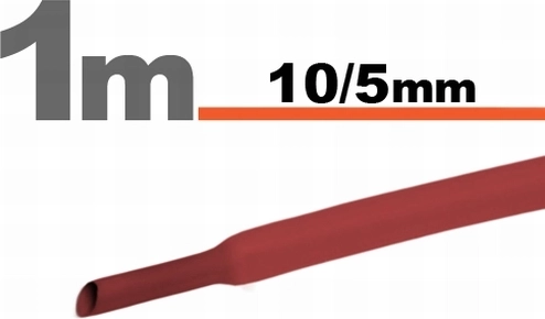 Tubo termorretráctil rojo 10/5 mm