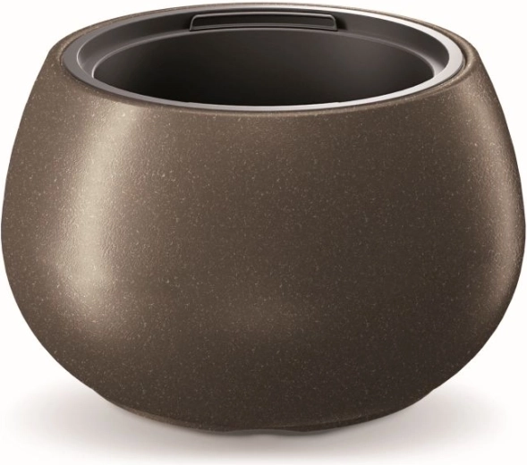 Macetero Heos Eco Wood con inserto 43,6 cm – café