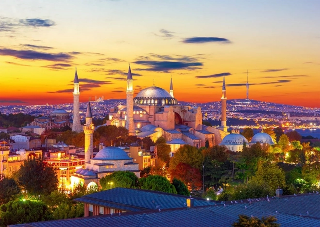 Puzzle ENJOY Hagia Sofía al atardecer, Estambul, 1000 piezas