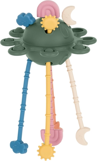 Petite&Mars juguete sensorial de silicona Crazy planet misty green 10m+