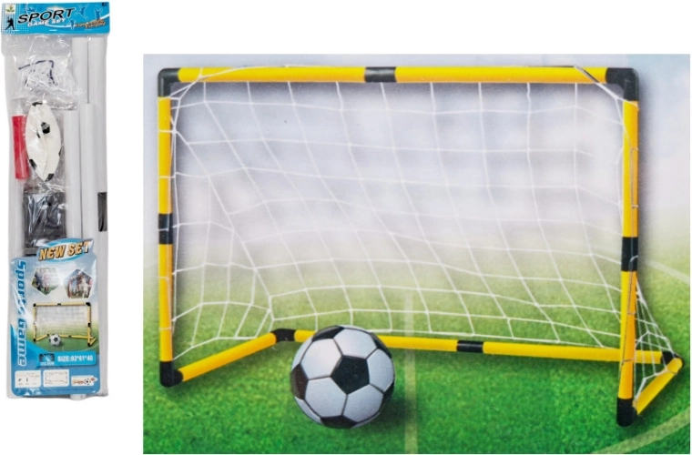 Portería de fútbol infantil con red, balón y bomba 92 × 61 × 48 cm
