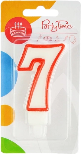 Vela de cumpleaños número 7 roja