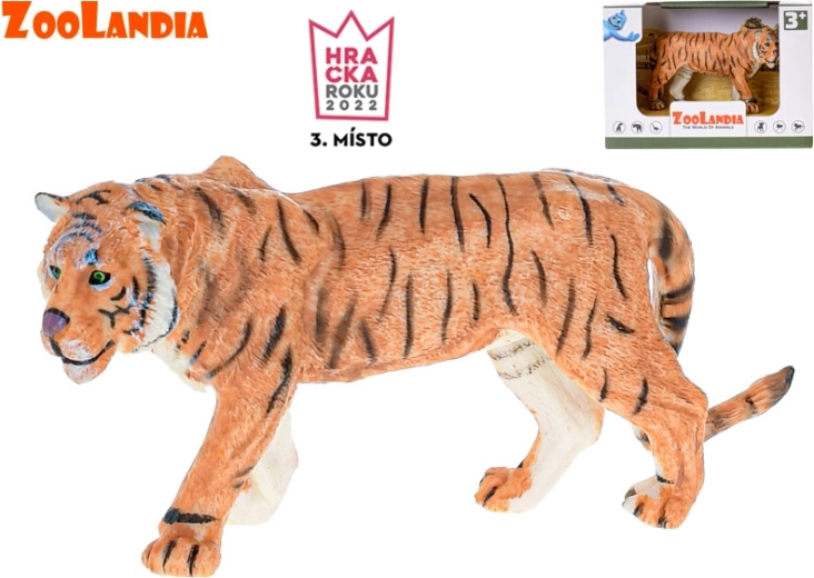 Figura de plástico de tigre 15 cm ZOOLANDIA en caja