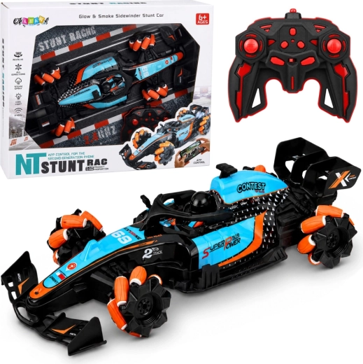 Coche RC de carreras acrobático 4WD 1:10 con efecto de humo y giro de 360°