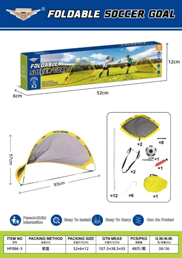 Porterías de fútbol plegables con accesorios