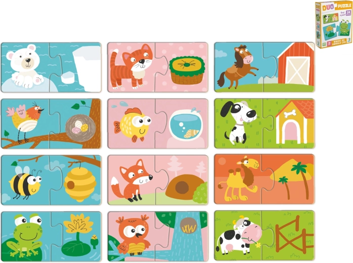 Puzzle infantil de emparejar ¿Dónde vive este animalito?