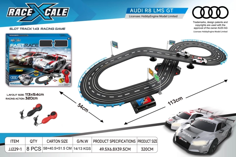 Pista de carreras R/C Audi 1:43, 113 × 54 cm