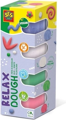 Plastilina SES Relax – colores pastel 4×90 g