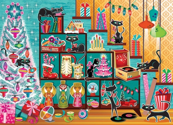 Puzzle Gatos navideños 1000 piezas