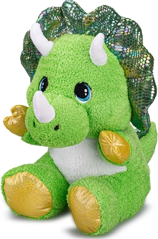 Triceratops de peluche sentado verde 16,5 cm