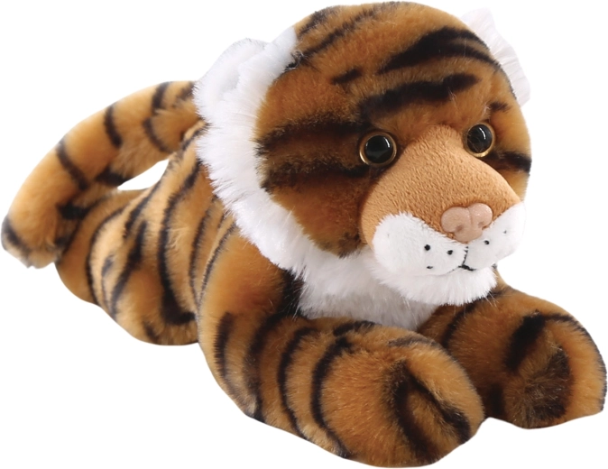 Tigre de peluche tumbado 25 cm