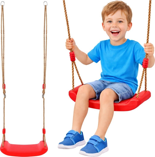 Columpio infantil de plástico KRUZZEL rojo