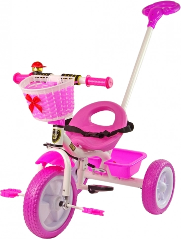 Triciclo infantil PRO100 rosa con cesta y ruedas EVA