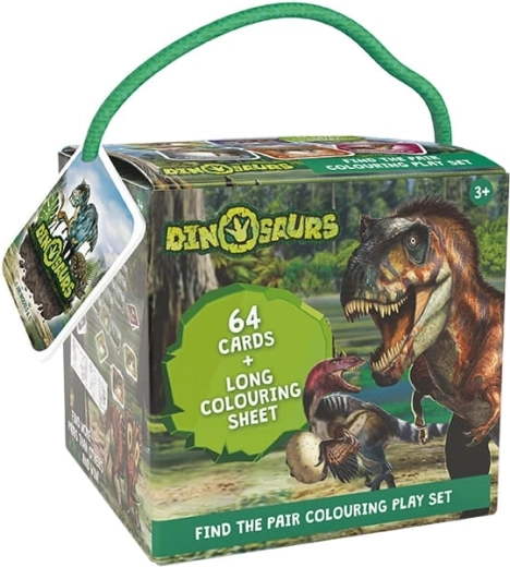 Pexeso de viaje con láminas para colorear de dinosaurios