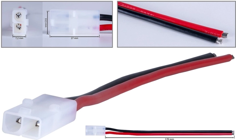 Conector Tamiya con cable de silicona de 2,5 mm², 17 cm