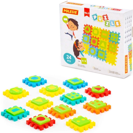Puzzle infantil para encajar con formas, 24 piezas en caja
