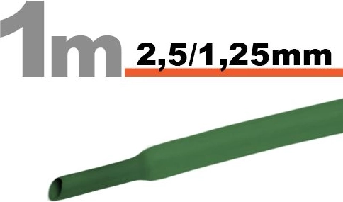 Tubo termorretráctil verde 2,5/1,25 mm