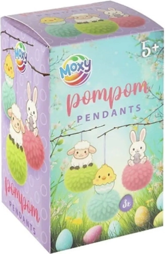 Adornos colgantes de Pascua con pompones, 3 uds