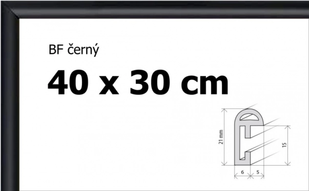 Marco de plástico 40x30 cm negro