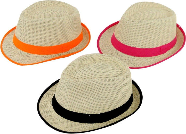 Sombrero de paja de verano unisex con cinta de color - 1 unidad