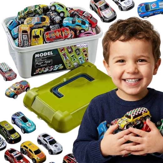 WOOPIE set de coches de carreras con alfombrilla - 30 unidades