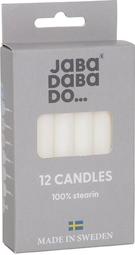 Velas de cumpleaños Jabadabado para candelabro blancas (12 uds)