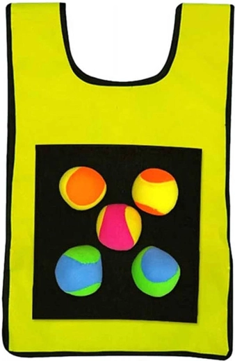 Merco chaleco adhesivo con velcro con 5 pelotas blandas amarillo