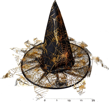 Sombrero de brujo con flecos 35 × 37,5 cm