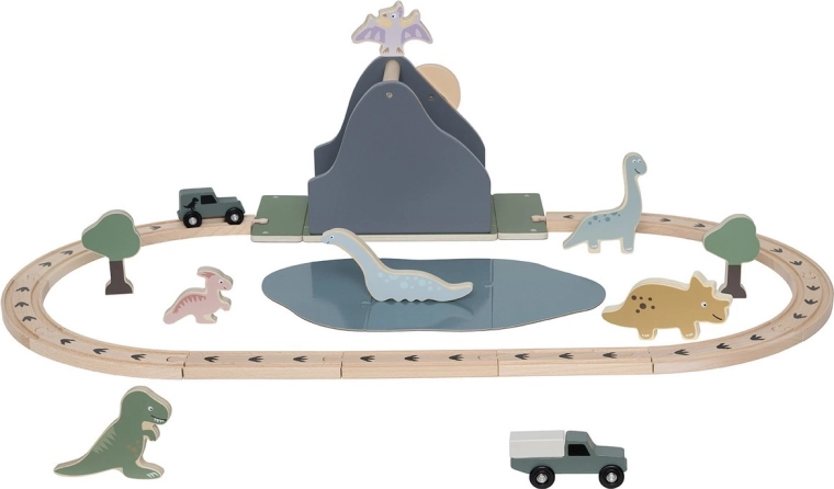Vía de tren de madera Jabadabado Dino