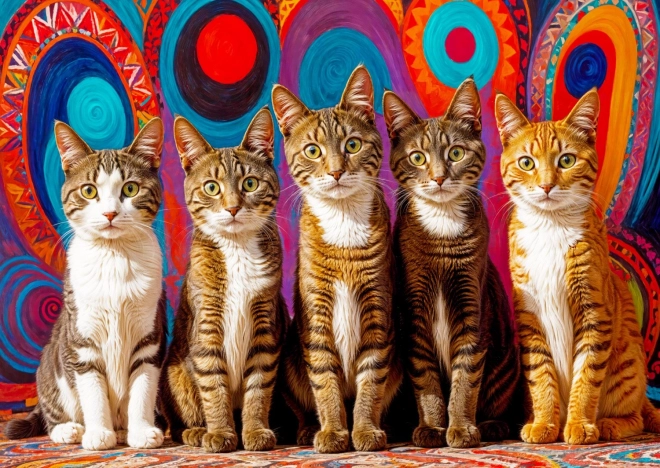 Puzzle Cinco gatos 1000 piezas