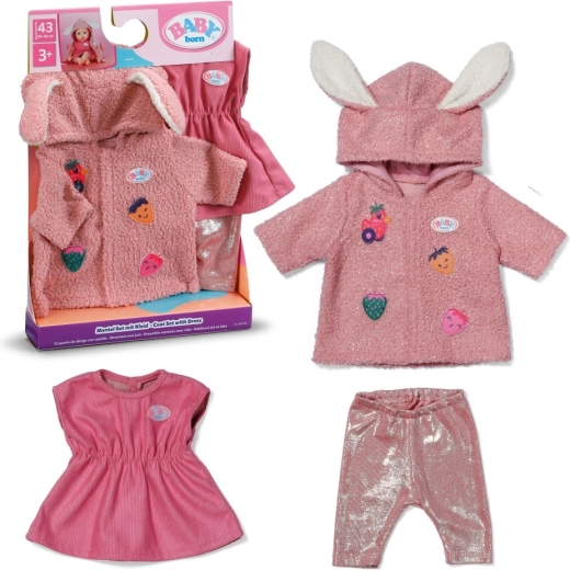 BABY born conjunto con abrigo y vestidito para muñeca de 43 cm