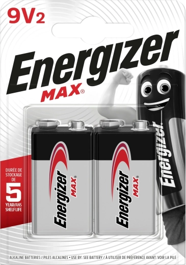 Pila alcalina Energizer Max 9V, 2 uds.