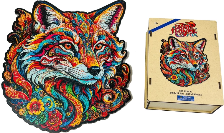 Puzzle de madera zorro de fuego - 1 pieza