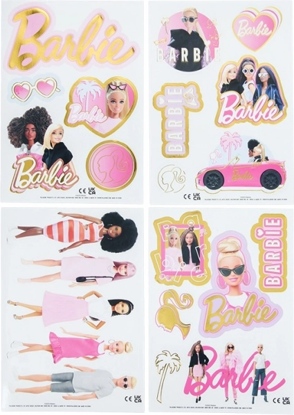 Pegatinas Barbie impermeables y reutilizables