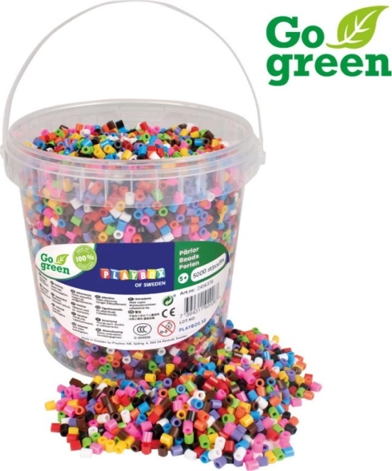 Cuentas para planchar Playbox Go Green en cubo 5000 uds.