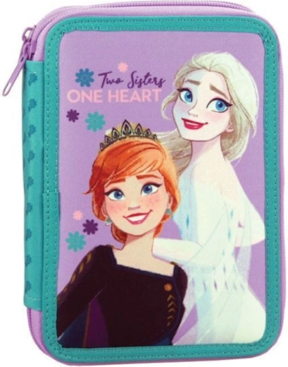 Estuche escolar de dos pisos Frozen Elsa y Anna, totalmente equipado