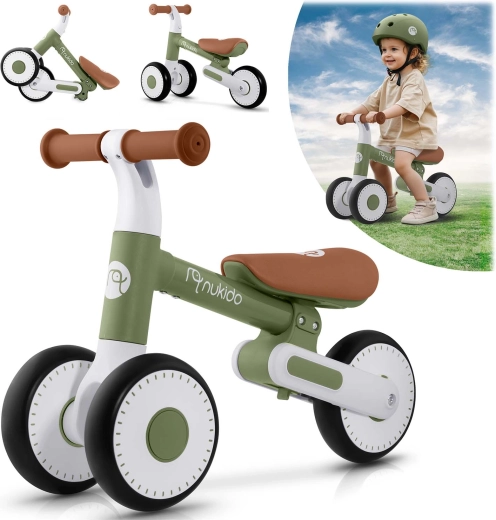 Bicicleta de equilibrio Nukido para los más pequeños con sillín ajustable y 3 ruedas de EVA