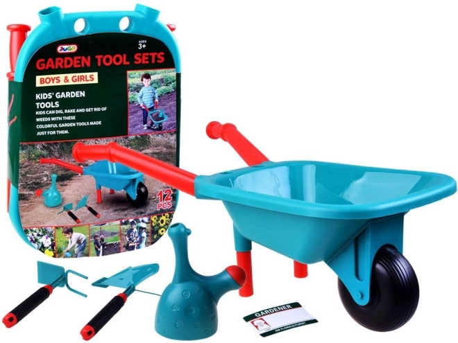 Set de jardín infantil con carretilla