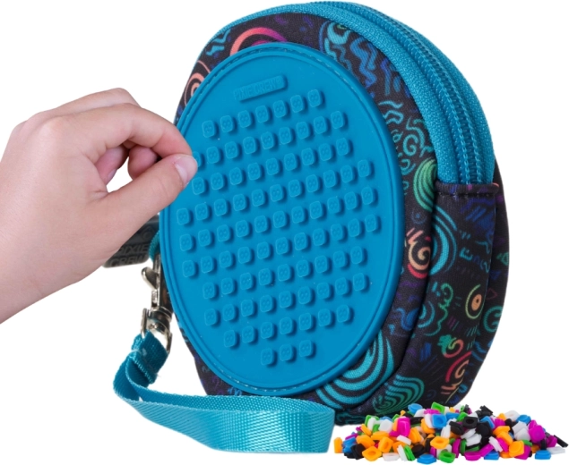 Pixie Crew bolsillo redondo azul Spiral magic con píxeles