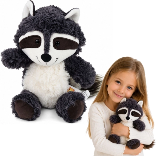 Peluche de mapache blanco y gris de 25 cm