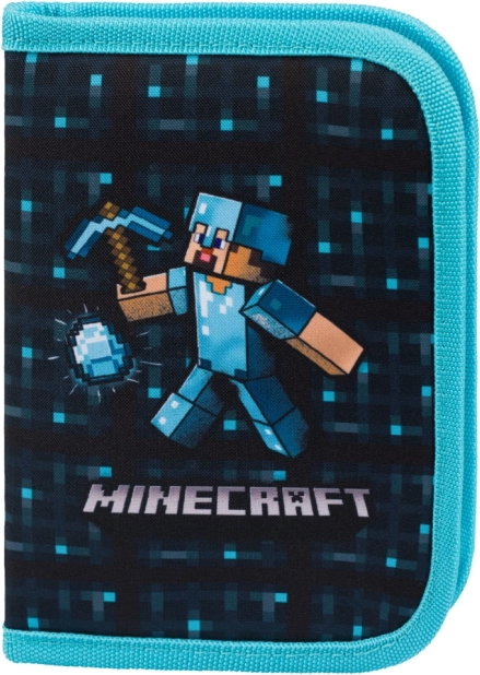 Estuche escolar de Minecraft con motivo de hacha azul