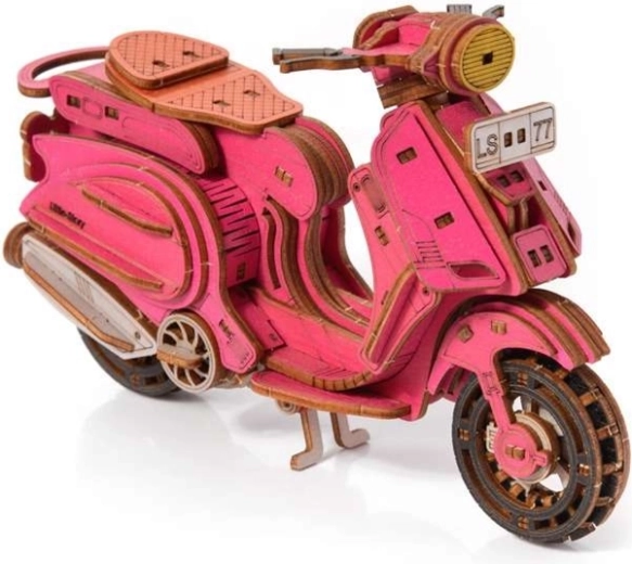 Little Story rompecabezas 3D de madera de motocicleta Sting Scooter rosa