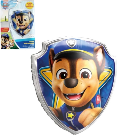 Globo de foil en forma de escudo CHASE – PAW PATROL 68 × 75 cm